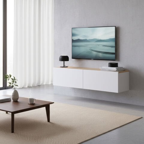 Palm 120cm Tv Ünitesi Beyaz Meşe