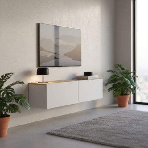 Palm 120cm Tv Ünitesi Beyaz Meşe