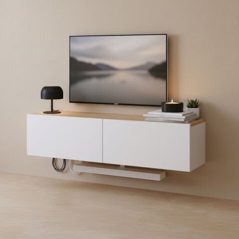 Palm 120cm Tv Ünitesi Beyaz Meşe