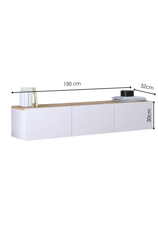 Palm 150cm Tv Ünitesi Beyaz Meşe