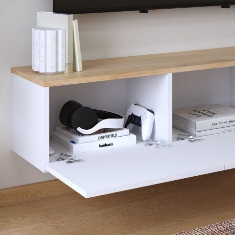 Palm 150cm Tv Ünitesi Beyaz Meşe