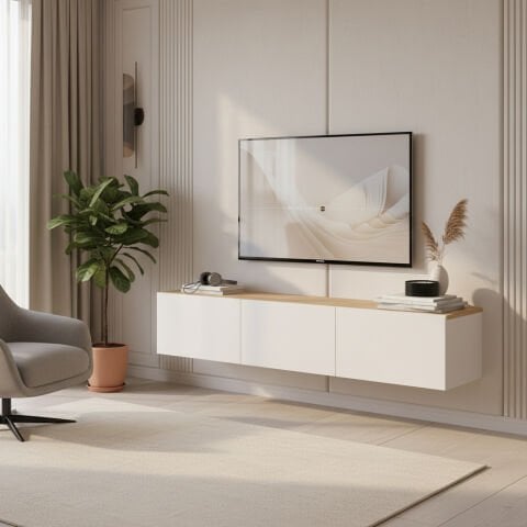 Palm 150cm Tv Ünitesi Beyaz Meşe