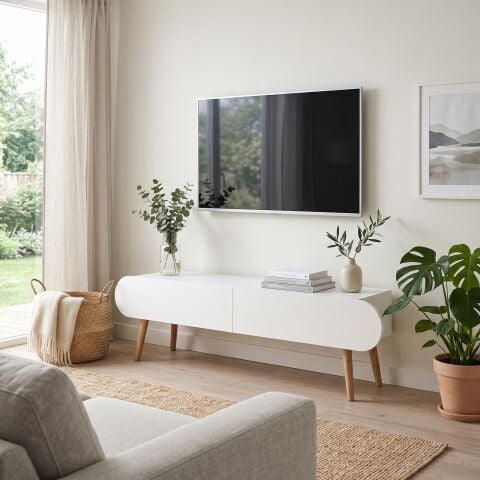 Lotus Tv Sehpası Beyaz