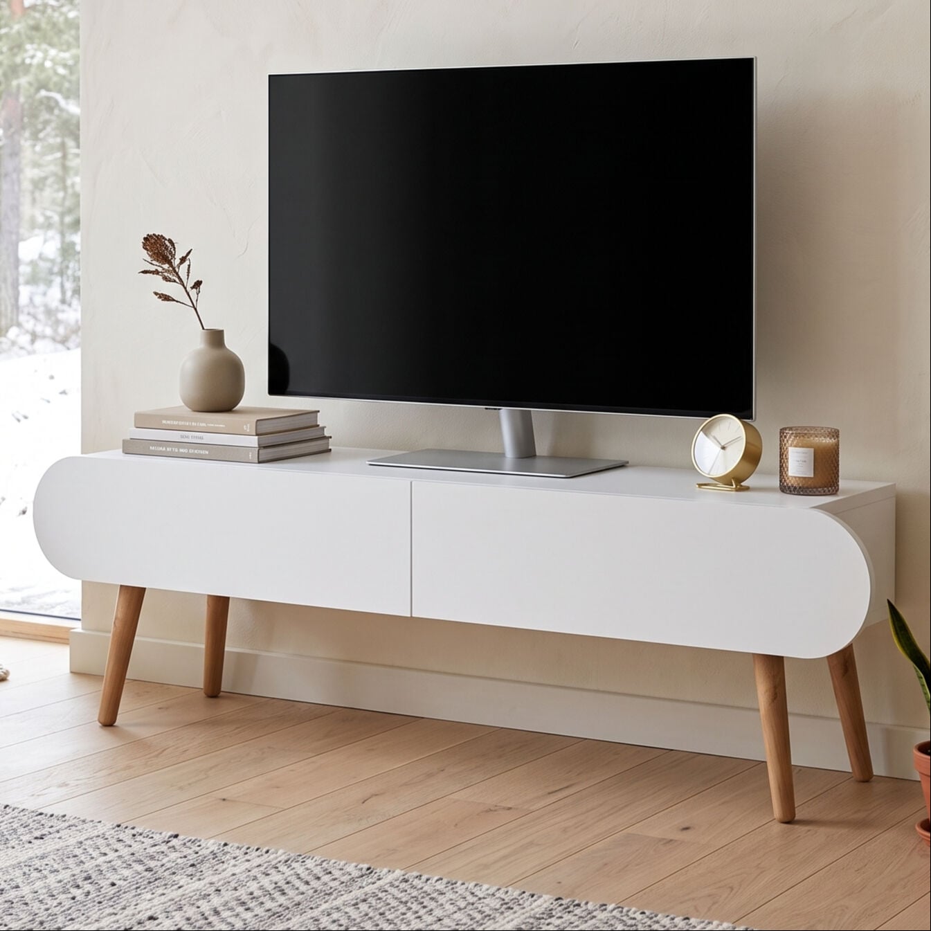 Lotus Tv Sehpası Beyaz