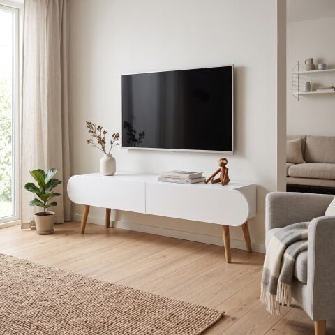 Lotus Tv Sehpası Beyaz