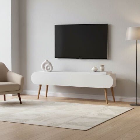 Lotus Tv Sehpası Beyaz