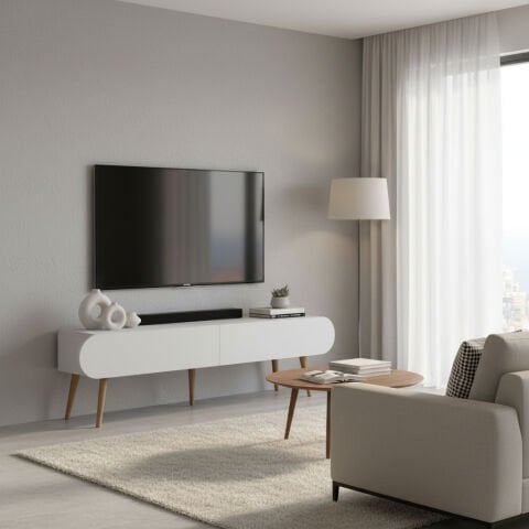 Lotus Tv Sehpası Beyaz