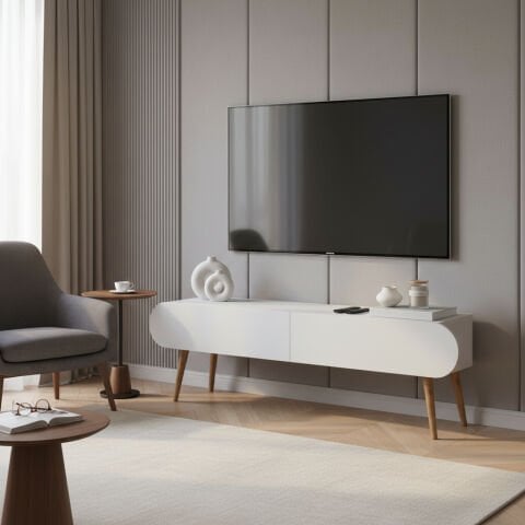 Lotus Tv Sehpası Beyaz