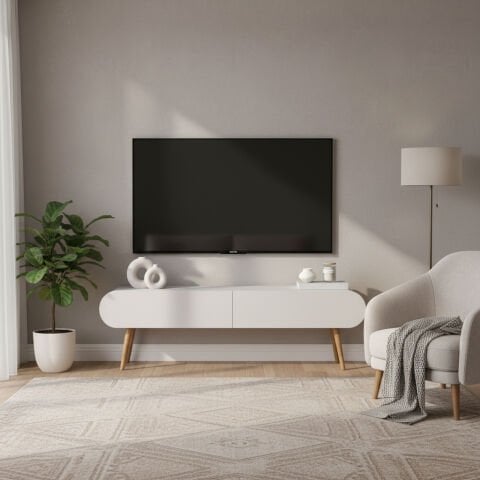 Lotus Tv Sehpası Beyaz