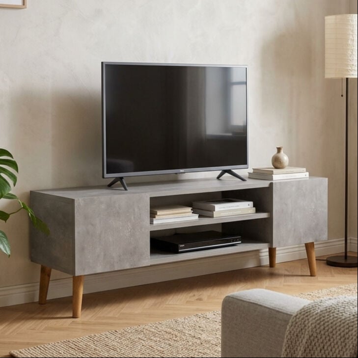 Etna Tv Sehpası Beton Desen