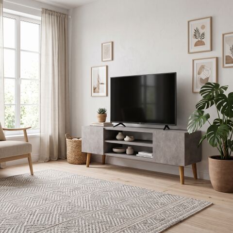 Etna Tv Sehpası Beton Desen