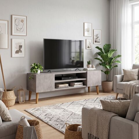 Etna Tv Sehpası Beton Desen