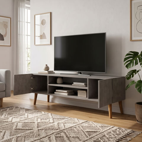 Etna Tv Sehpası Beton Desen