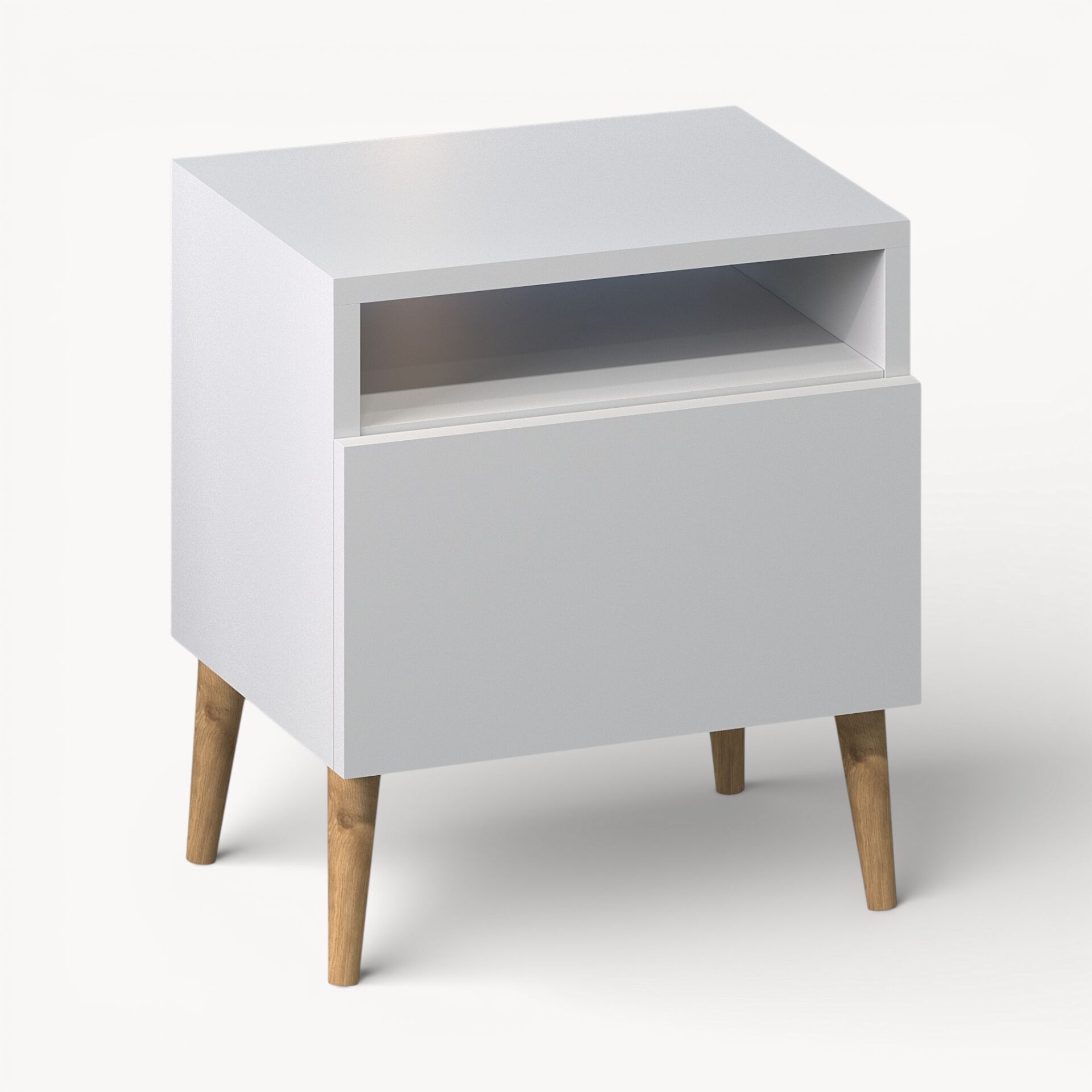 Luce Kapaklı Yan Sehpa Beyaz