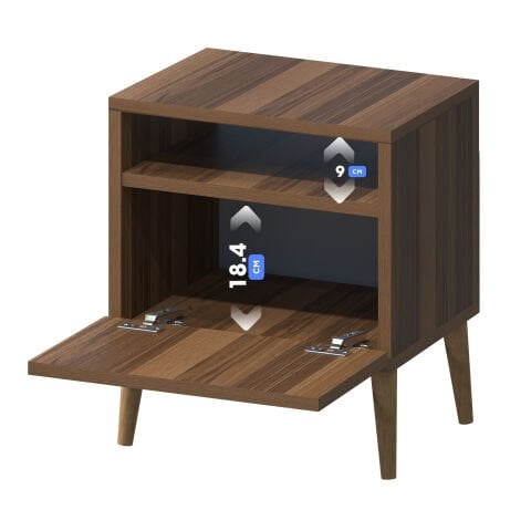 Luce Kapaklı Yan Sehpa Ceviz