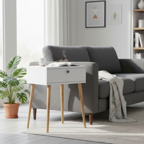 Vien Yan Sehpa Beyaz