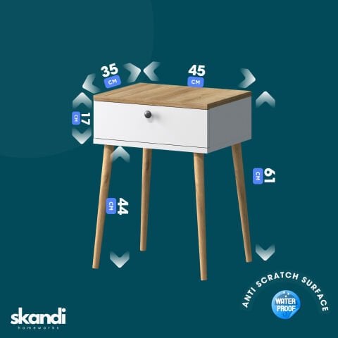 Vien Yan Sehpa Beyaz Meşe