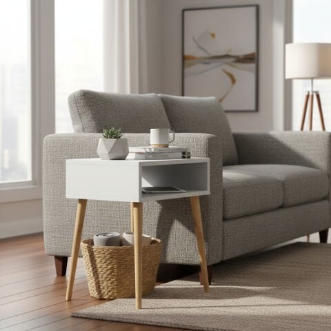 Fiona Yan Sehpa Beyaz