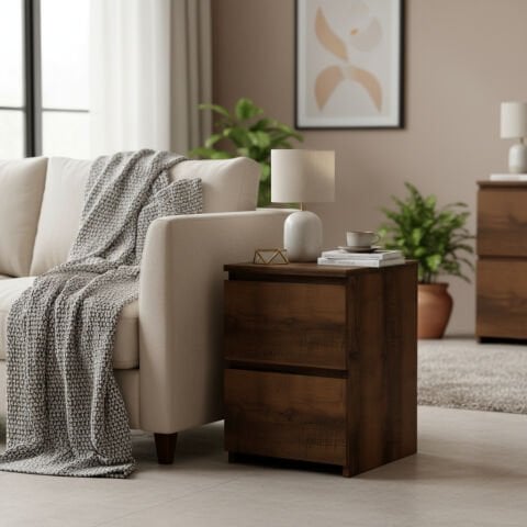 Fly Yan Sehpa Çekmeceli Ceviz