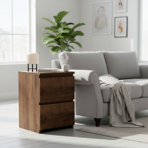 Fly Yan Sehpa Çekmeceli Ceviz