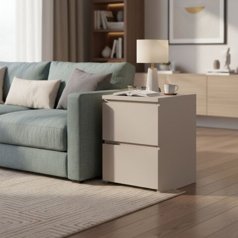 Fly Yan Sehpa Çekmeceli Beyaz