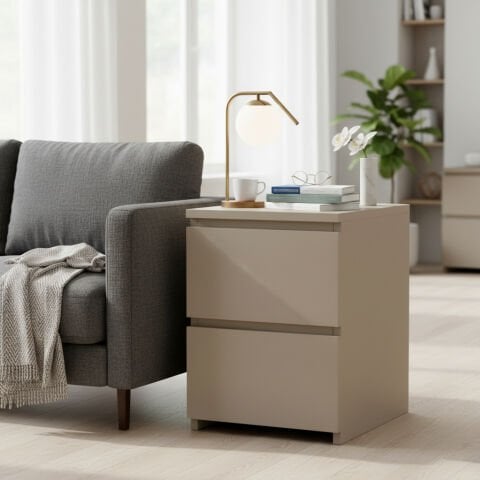 Fly Yan Sehpa Çekmeceli Krem