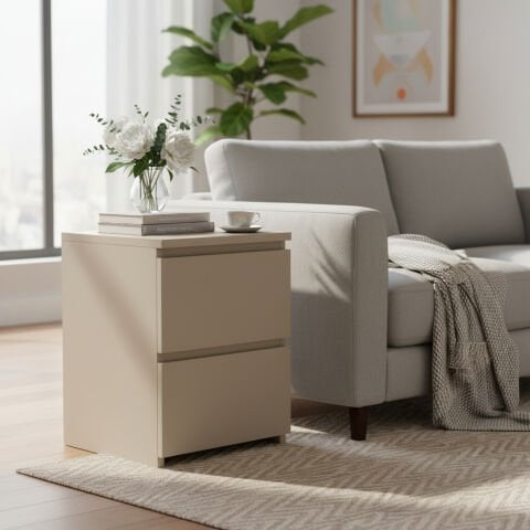 Fly Yan Sehpa Çekmeceli Krem