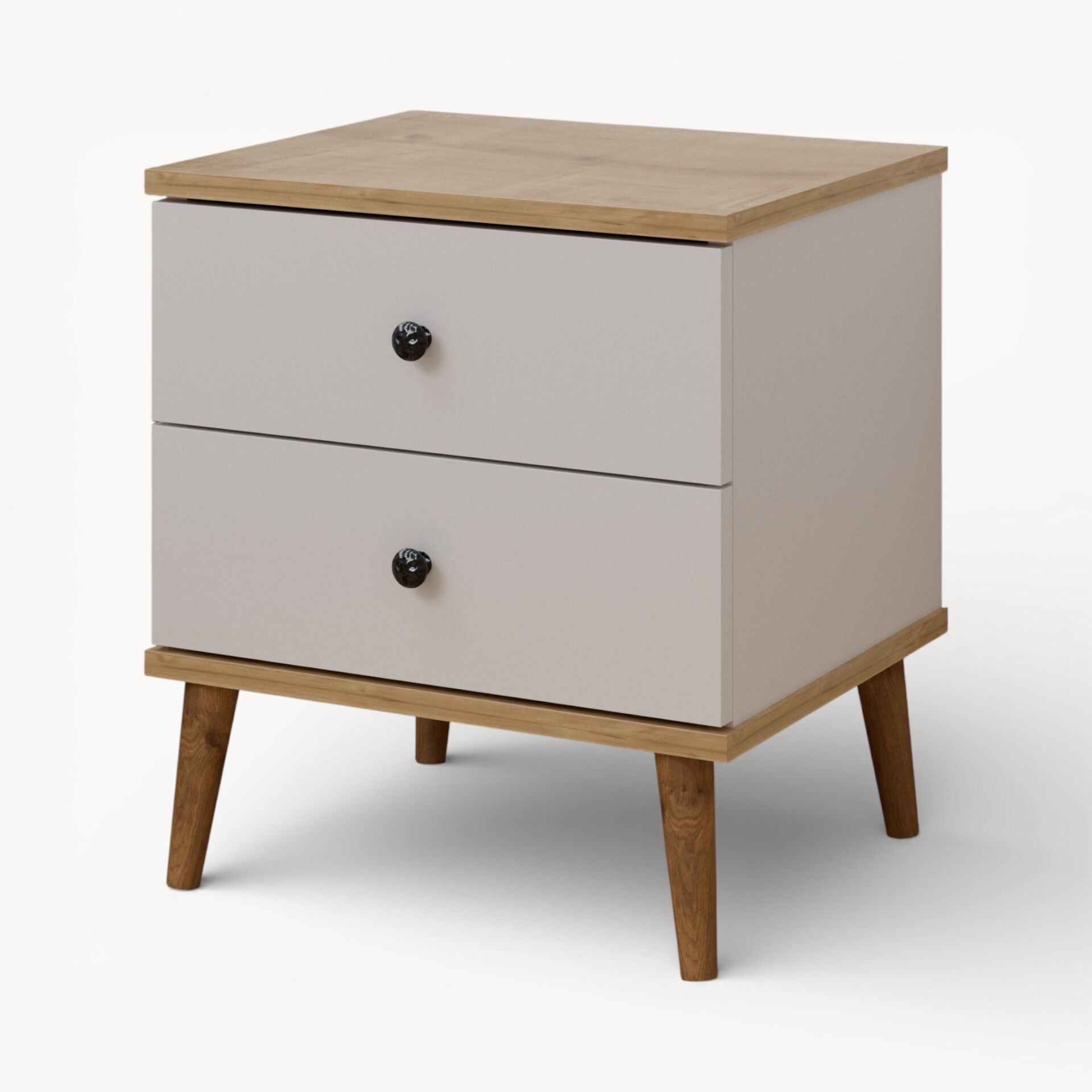 Luce Çekmeceli Komodin Beyaz Meşe