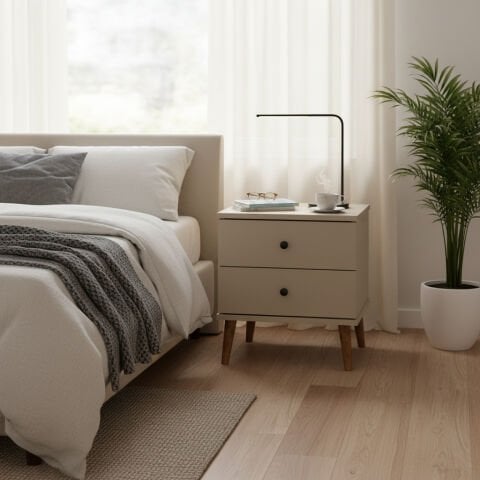 Luce Çekmeceli Komodin Krem