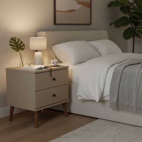 Luce Çekmeceli Komodin Krem