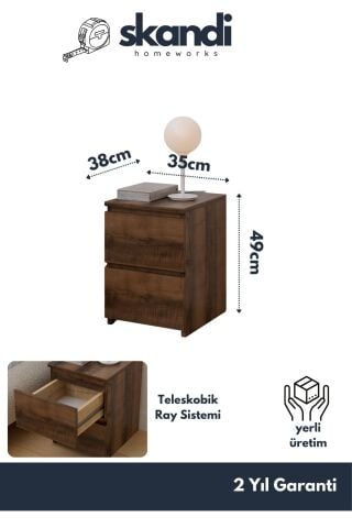 Fly Komodin Çekmeceli Ceviz