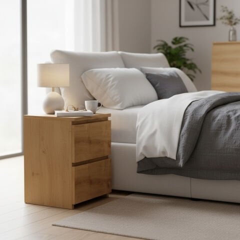 Fly Komodin Çekmeceli Meşe