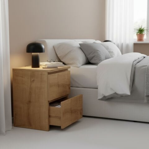 Fly Komodin Çekmeceli Meşe