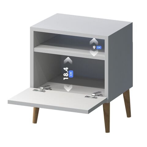 Luce Kapaklı Komodin Beyaz