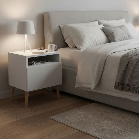 Luce Kapaklı Komodin Beyaz