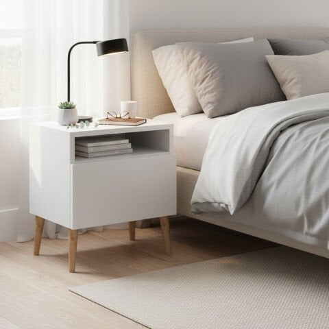 Luce Kapaklı Komodin Beyaz