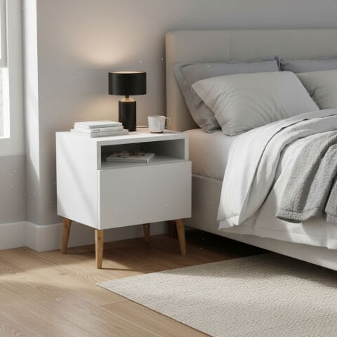 Luce Kapaklı Komodin Beyaz