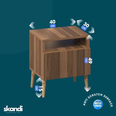 Luce Kapaklı Komodin Ceviz