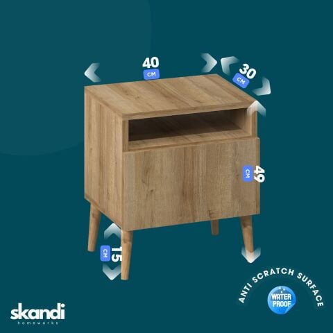 Luce Kapaklı Komodin Meşe