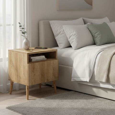 Luce Kapaklı Komodin Meşe