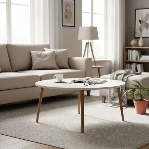 Yuvarlak Ortasehpa Beyaz