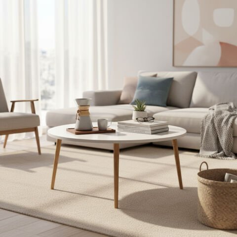 Yuvarlak Ortasehpa Beyaz