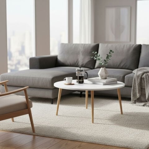 Yuvarlak Ortasehpa Beyaz