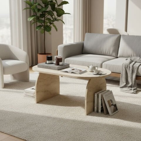 Nala Orta Sehpa Traverten