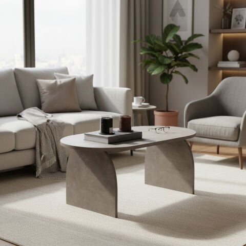 Nala Orta Sehpa Beton Desen