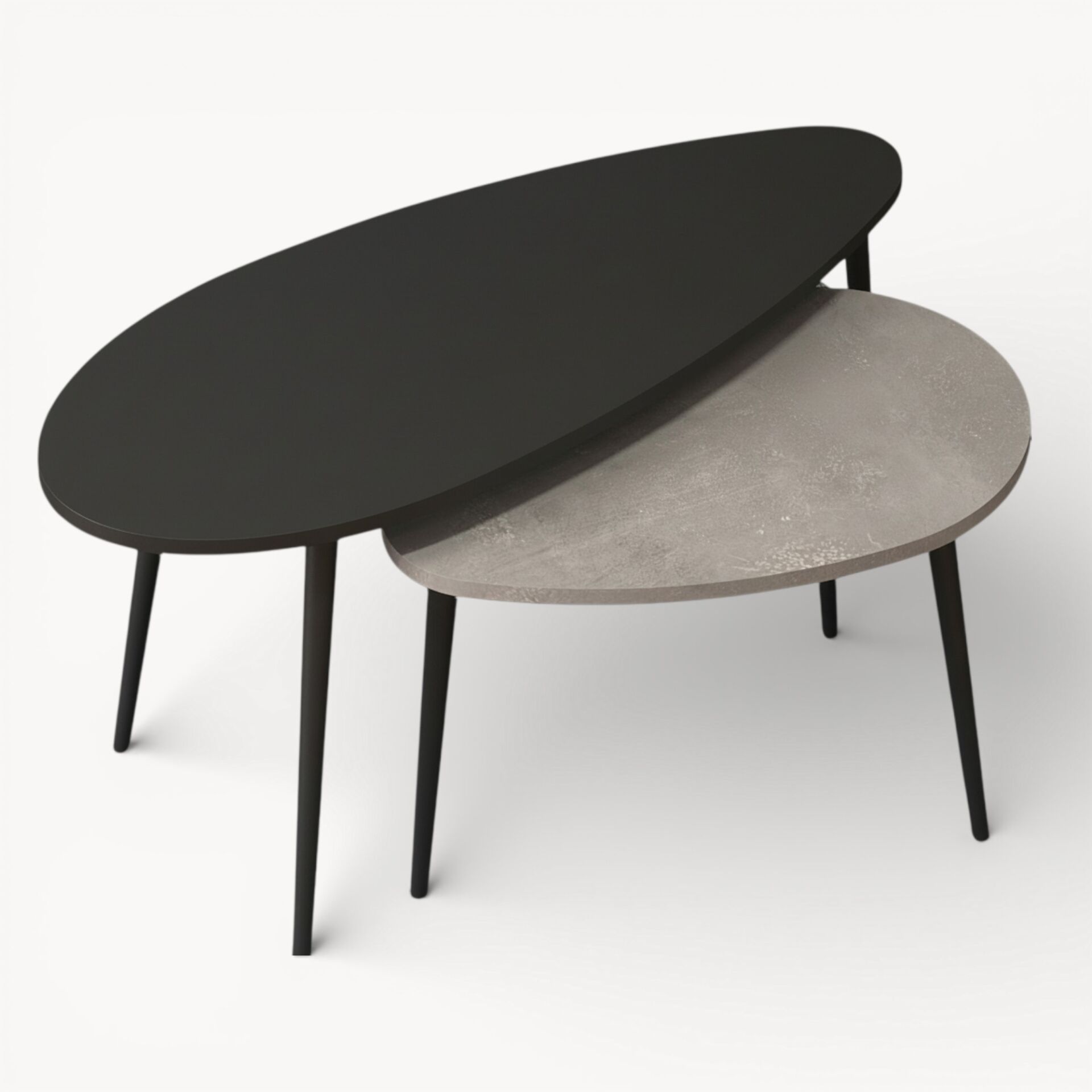 Egg Orta Sehpa Siyah Beton Desen