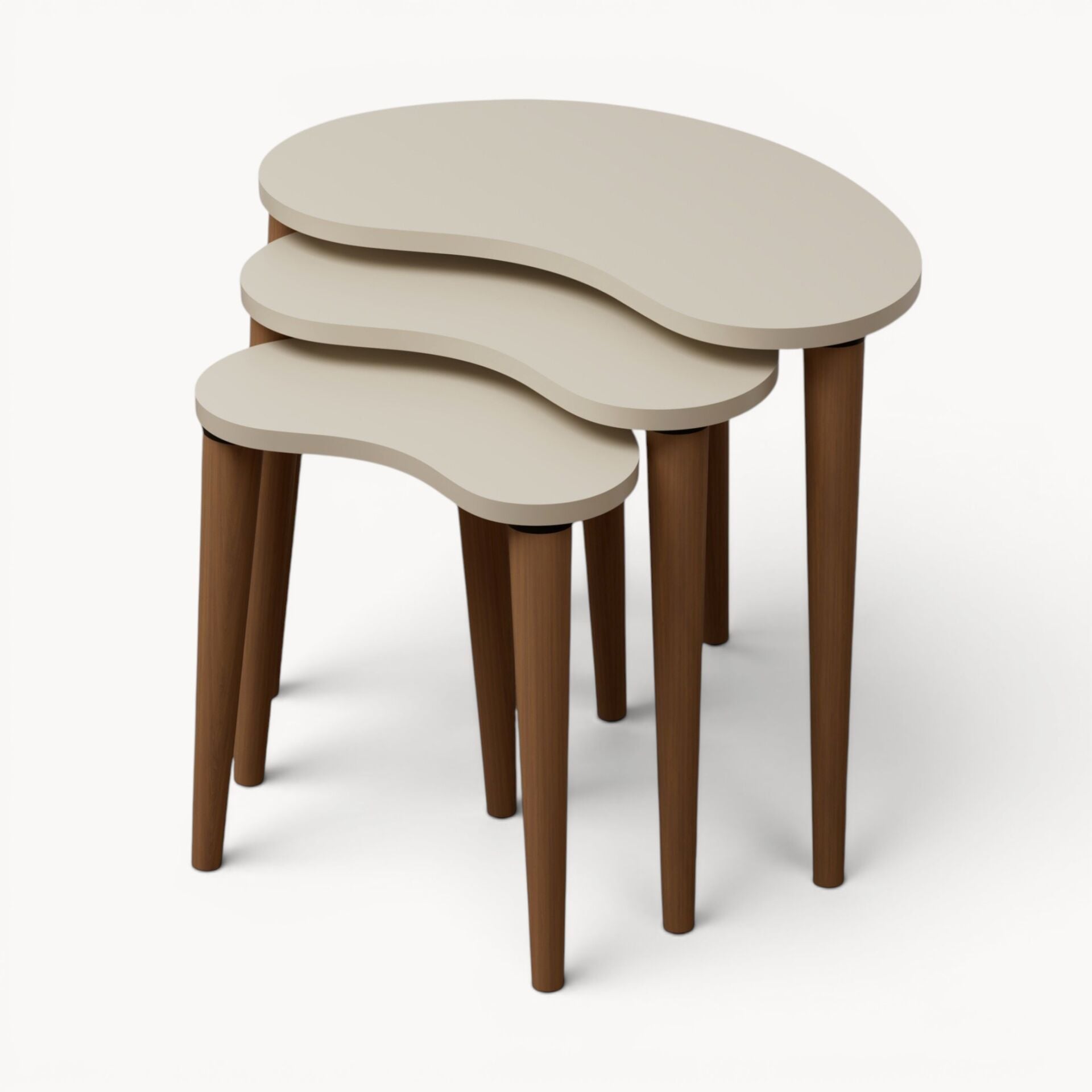 Bean 3'lü Zigon Sehpa Krem