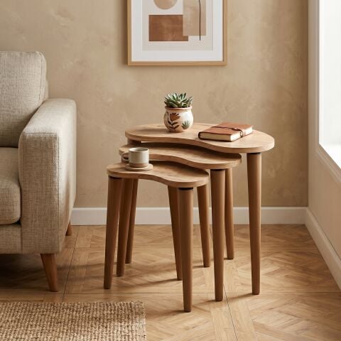 Bean 3'lü Zigon Sehpa Atlantik Çam