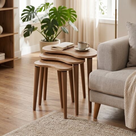 Bean 3'lü Zigon Sehpa Atlantik Çam