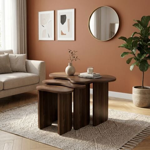 Cloud 3'lü Zigon Sehpa Ceviz